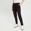 Pantalon cigarette ceinturé noir femme