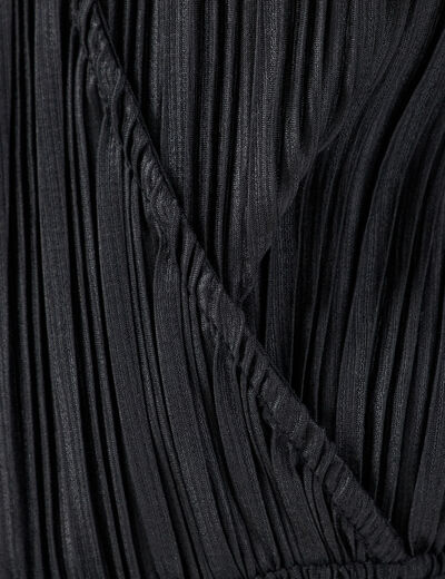 Combinaison pantalon plissée noir femme