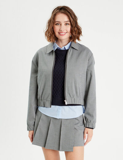 Veste zippée manches longues blanc femme