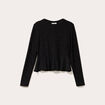 Blouse ajust&eacute;e col rond manches longues noir femme