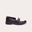 Mocassins vernis crantés ecru femme