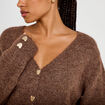 Gilet court avec boutons coeur bordeaux femme