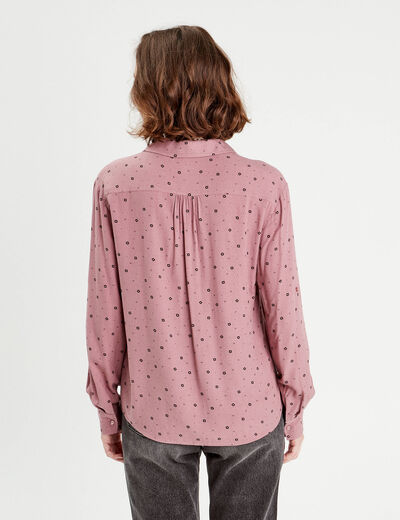 Chemise manches longues rose femme