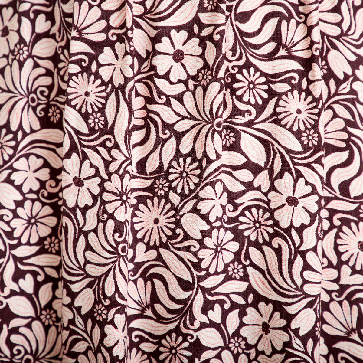 Robe longue &eacute;vas&eacute;e col v manches courtes marron femme