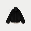 Veste r&eacute;versible effet polaire noir femme