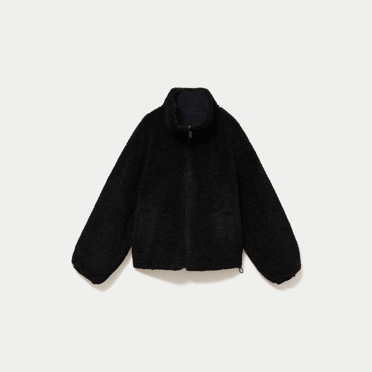 Veste r&eacute;versible effet polaire noir femme