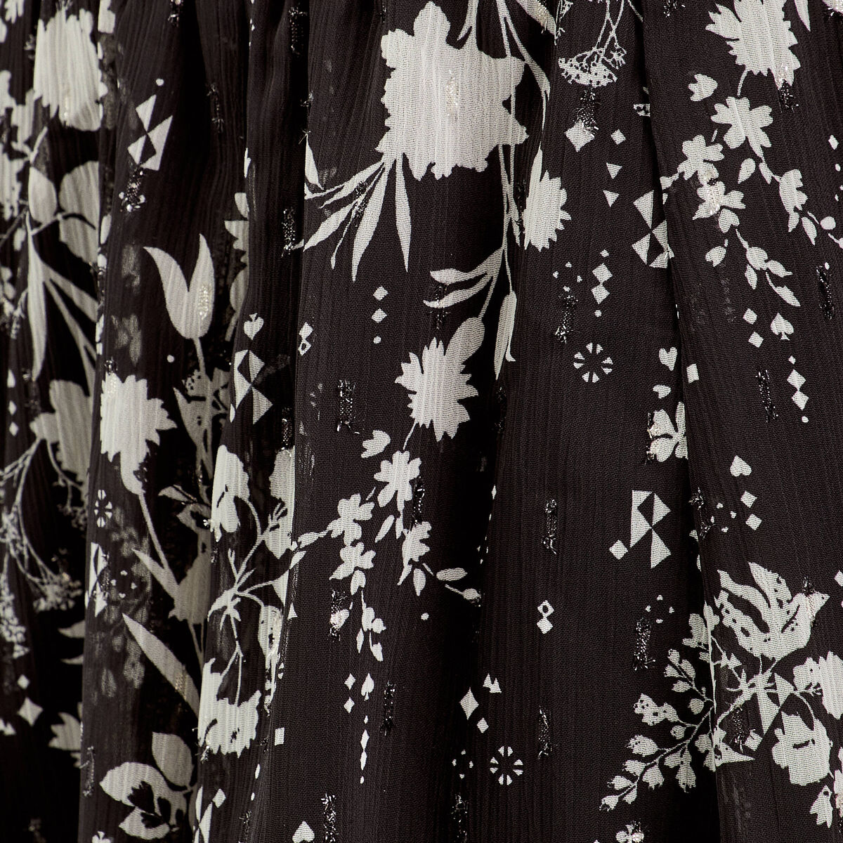 Robe évasée manches 3/4 noir femme