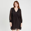 Robe évasée plumetis noir femme