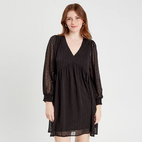 robe evasee plumetis noir femme Robe évasée plumetis noir femme