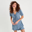 Combishort avec volants bleu foncé femme