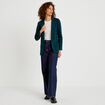 Veste blazer cintr&eacute;e vert fonc&eacute; femme