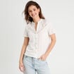 Blouse manches courtes ecru femme
