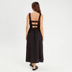 Robe longue évasée noir femme