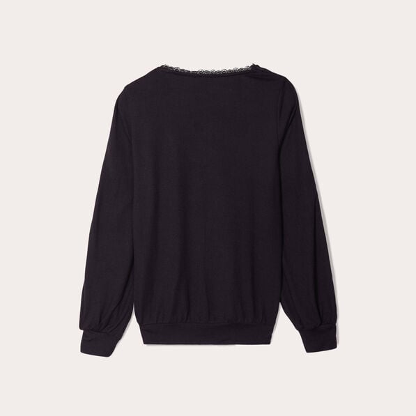 t shirt manches longues noir femme T-shirt manches longues noir femme