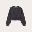 Sweat oversize avec perles gris foncé femme