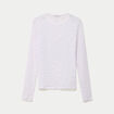 T-shirt ajust&eacute; manches longues blanc femme