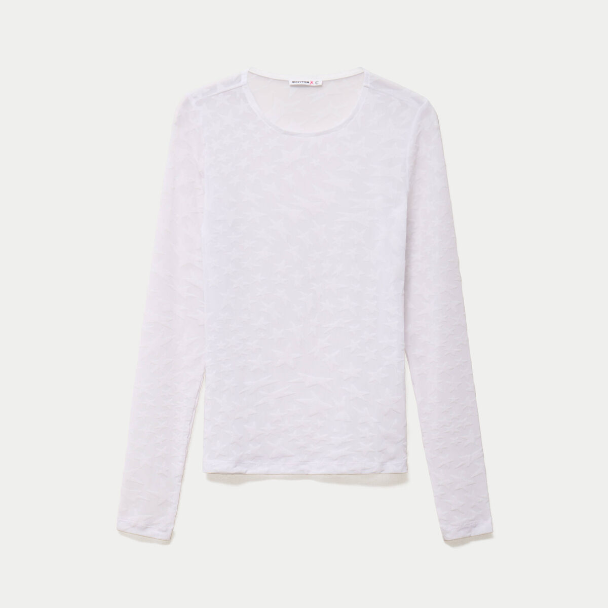 T-shirt ajust&eacute; manches longues blanc femme