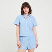 Chemise manches courtes bleu femme