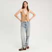 Veston sans manches noué beige femme