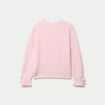 Pull col rond manches longues rose clair femme