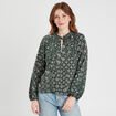 Blouse manches longues vert femme