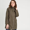 Parka réversible à capuche vert kaki femme