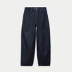 Jean barrel taille haute denim brut femme