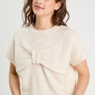 Pull dos devant détail noeud sable femme