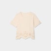 T-shirt broderie anglaise ecru femme