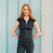 Chemise cintr&eacute;e manches courtes noir femme
