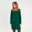 Robe évasée dos ouvert vert foncé femme