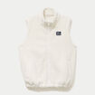 Veste sans manches col montant bouclette ecru femme