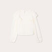 Blouse brodée avec volants ecru femme