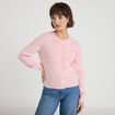 Gilet manches longues rose clair femme