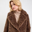 Manteau fausse fourrure marron femme