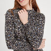 T-shirt col montant noir femme