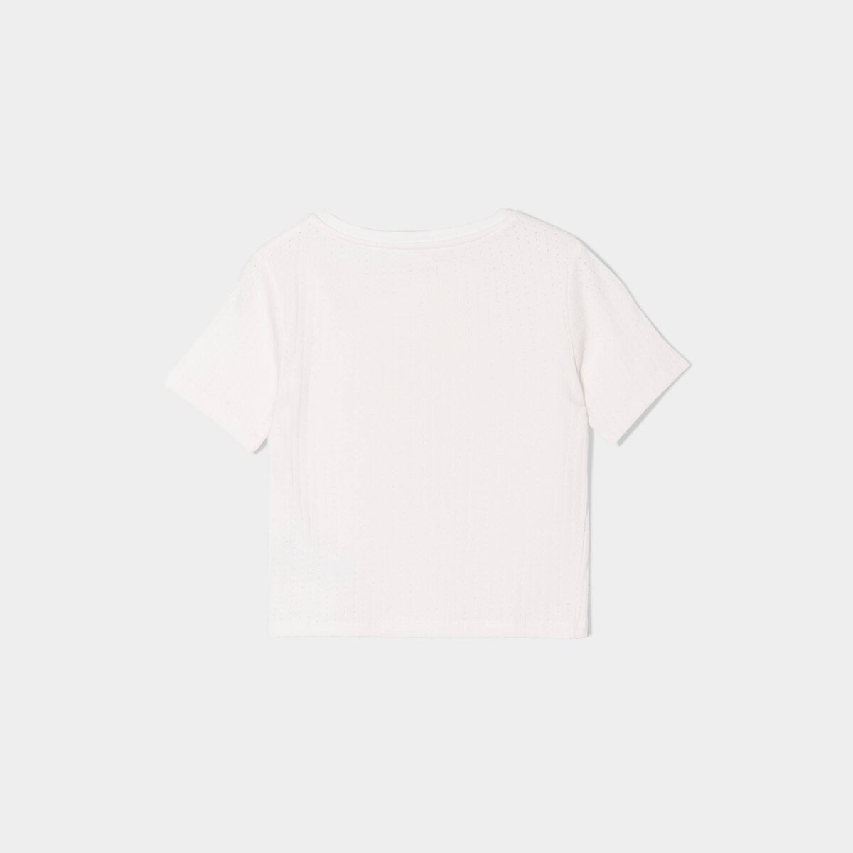 T-shirt cintré cropped ecru femme