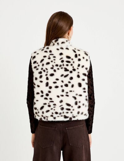 Veste sans manches col montant noir femme