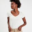 T-shirt manches courtes ecru femme