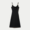 Robe longue droite en maille noir femme