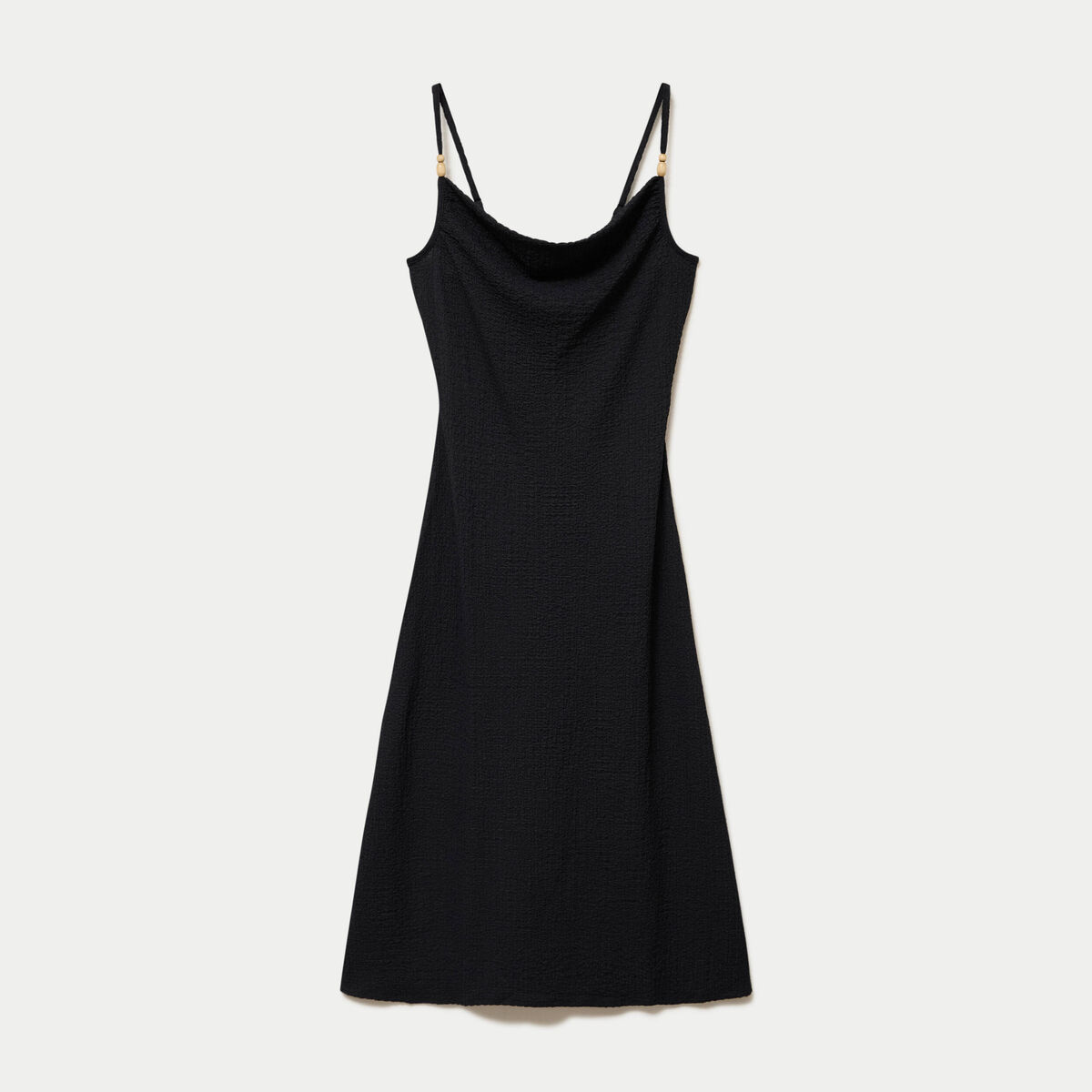 Robe longue droite en maille noir femme