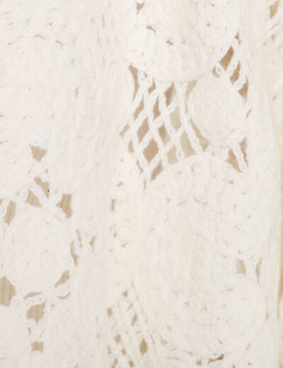 Gilet aspect crochet ecru femme