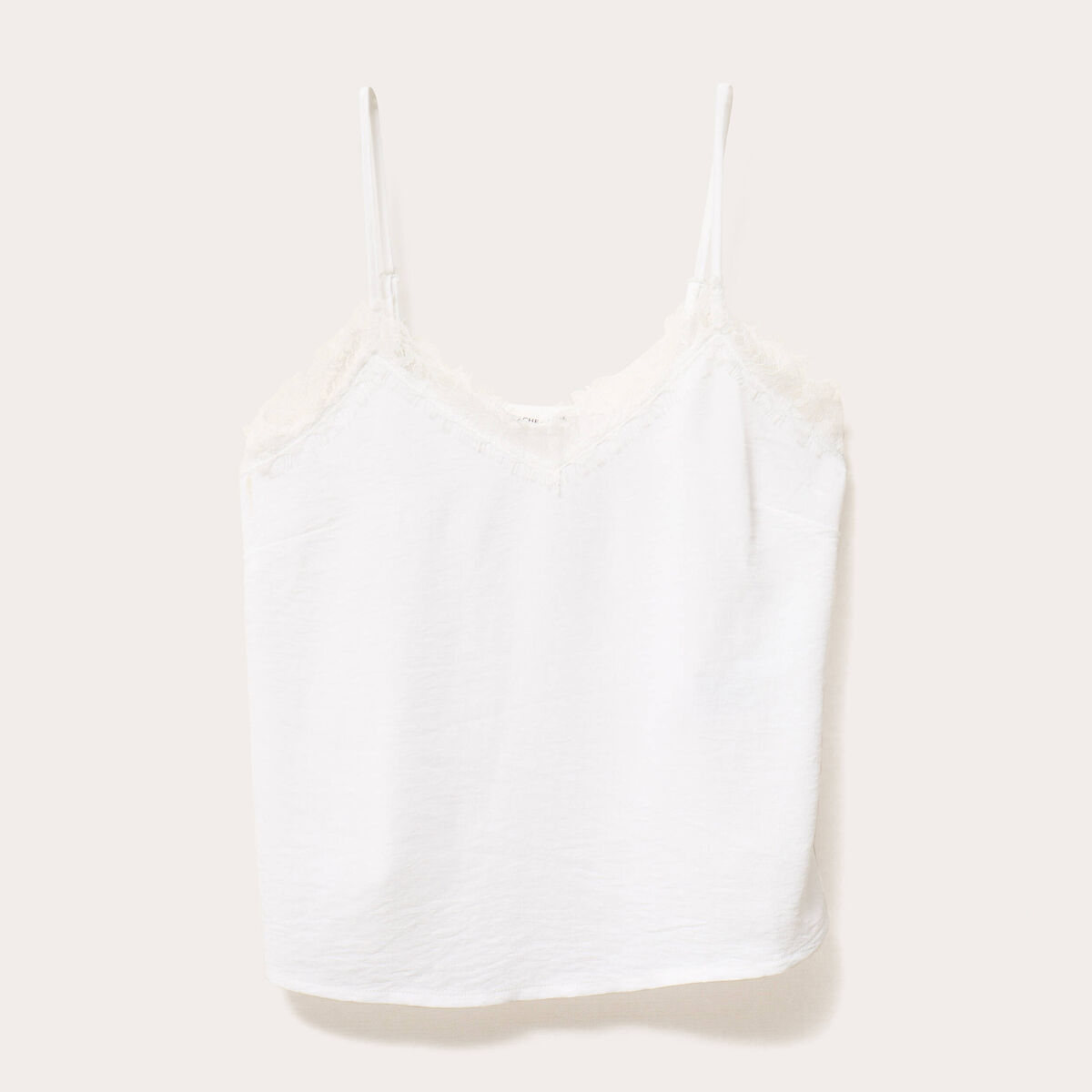 Caraco bretelles fines ecru femme