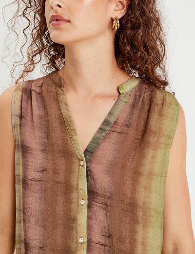 Blouse sans manches vert femme
