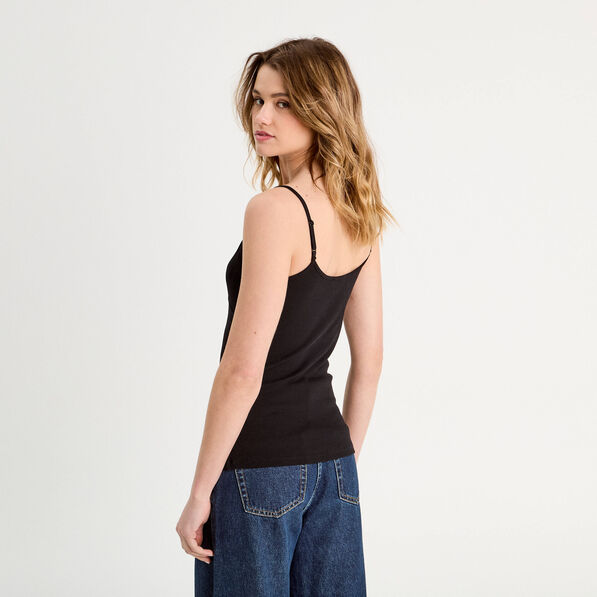 debardeur details dentelle noir femme Débardeur détails dentelle noir femme
