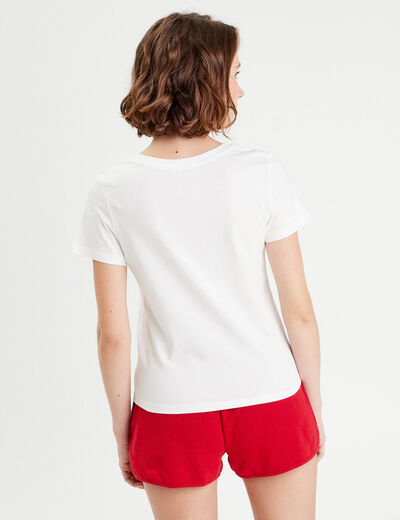 T-shirt manches courtes blanc femme