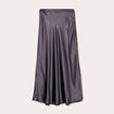 Jupe midi droite satin gris foncé femme
