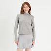 Pull col montant gris foncé femme