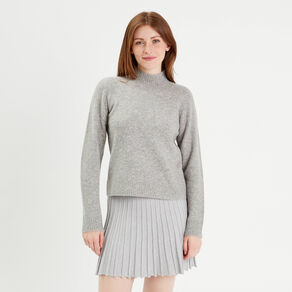 pull col montant gris fonce femme Pull col montant gris foncé femme