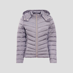 doudoune droite a capuche gris clair femme Doudoune droite à capuche gris clair femme